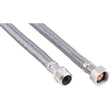 Nipelli Çelik Flex Bağlantı, 1/2"-1/2", 60 Cm, Erkek Dişi Dişli
