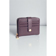 Dericom Kahverengi Kadın Mini Cüzdan – Kartlık, Fermuarlı Bozuk Para Bölmeli