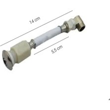 Yapı Gömme (Asma) Klozet Taharet Çubuğu 14 cm Dirsekli