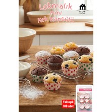 Muf Home Pratik Mini Cupcake Kağıdı Lokmalık Kek Kapsülü Renkli Puantiyeli Cupcake Kağıtları (90-100 Adet)