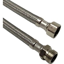 Nipelli Çelik Flex Bağlantı, 3/8"-3/8", 60 Cm, Erkek Dişi Dişli