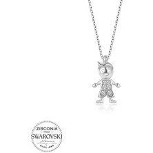 Özcömert Silver Swarovski Gümüş Çocuk Bayan Kolye