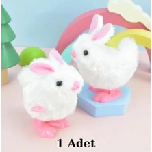 Nostaljik Lezzetler Kurmalı Zıp Zıp Zıplayan Yürüyen Tüylü Tavşan Oyuncak