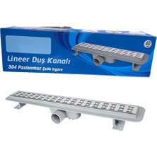 504 Duş Kanalı, Lineer, 40 Cm, Seramik Uyumlu, Paslanmaz Çelik Izgara, Yandan 50'lik Çıkış