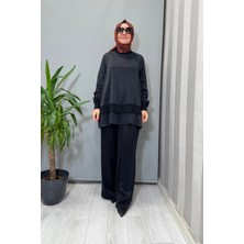 Miss Dalida Triko Detaylı Cupro Ipek Tunik Siyah T26K-6019
