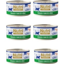 Nutri Feline Tahılsız Ton Balıklı, Tavuklu ve Ciğerli Mousse Kedi Konservesi 70 gr x 6 Adet - Ipeksi Köpük Mama