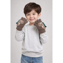 Gigi Giyim Dinozor Baskılı Erkek Çocuk Yumoş Eldiven