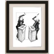 Karikatural Akbar Nabi Chenany 35X25CM Orijinal Karikatür Tablo