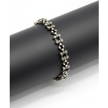 Oya Silver Markazit Gümüş Çiçek Bilekliği [12232435D]