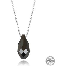 Özcömert Silver Swarovski Crystal Taşlı Drop Kesim Gümüş Kadın Kolye