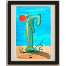 Karikatural Soudabeh Memarzadeh 40X25CM Orijinal Karikatür Tablo