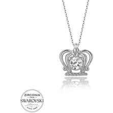 Özcömert Silver Swarovski Taşlı Gümüş Melek Bayan Kolye