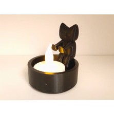 My Çiçekçim Dekoratif Oturan Kedi LED Mumluk – Güvenli Alev Efektli LED Mum, Masa Üstü Şık Ev & Ofis Dekoru