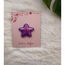 Parla'nın Atölyesi 0-3 Yaş Az Saçlı ve Saçsız Bebek Tokası  Mor Yıldız