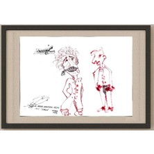 Karikatural Ali Akbar Ebrahimi Nejad 35X25CM Orijinal Karikatür Tablo