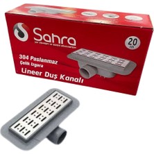 504 Duş Kanalı, Lineer, 20 Cm, Seramik Uyumlu, Paslanmaz Çelik Izgara, Yandan 50'lik Çıkış