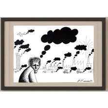 Karikatural Ali Kassainn 43X30CM Orijinal Karikatür Tablo