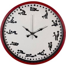 Kamasutra Temalı (Pozizyonlu) Duvar Saati Kırmızı