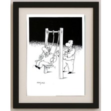 Karikatural Miroslaw Hajnos 29X21CM Orijinal Karikatür Tablo
