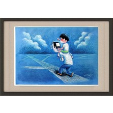 Karikatural Yoshiaki Yokota 29X21CM Orijinal Karikatür Tablo