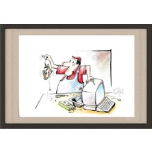 Karikatural Krunoslav Sili 29X21CM Orijinal Karikatür Tablo