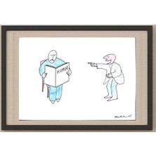 Karikatural Slobodan Trifkovic 29X21CM Orijinal Karikatür Tablo