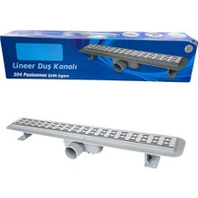 504 Duş Kanalı, Lineer, 50 Cm, Seramik Uyumlu, Paslanmaz Çelik Izgara, Yandan 50'lik Çıkış