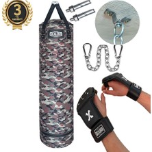 Excalibur Polystar Boks Kum Torbası 135 x 35 cm Kamuflaj - Eldivenli