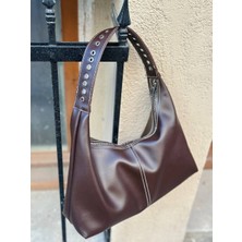 Shıkırtı Puntololu Askı Detaylı Kadın Omuz Çantası