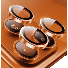 Piyasa Sepeti Apple iPhone 17 Pro Metal Çerçeveli Kamera Koruma Lensi Turuncu