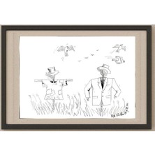 Karikatural Mok Siu Man 35X25CM Orijinal Karikatür Tablo