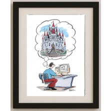 Karikatural Roger Penwill 43X30CM Orijinal Karikatür Tablo