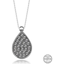 Özcömert Silver Swarovski Crystal Taşlı Damla Gümüş Kadın Kolye