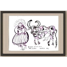 Karikatural Ali Akbar Ebrahimi Nejad 35X25CM Orijinal Karikatür Tablo