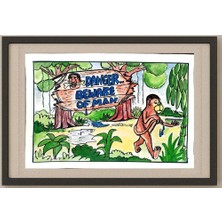 Karikatural Sairam Akundi 29X21CM Orijinal Karikatür Tablo