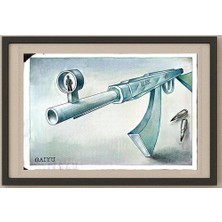 Karikatural Gai Yu 29X21CM Orijinal Karikatür Tablo