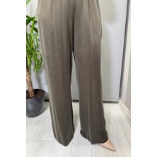 Miss Dalida Triko Detaylı Cupro Ipek Pantolon Haki T26K-7002