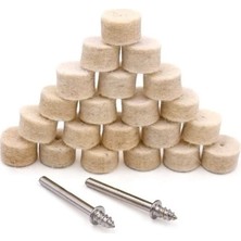 Depolife Polisaj Cila Parlatma Keçesi Yün Keçe Matkap Yumlu Dremel 13MM Toplam 21 Adet Keçe 2 Aparat