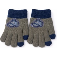 Gigi Giyim Kendinden Desenli Örme Erkek Çocuk Eldiven