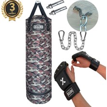 Excalibur Polystar Boks Kum Torbası 120 x 35 cm Kamuflaj - Eldivenli