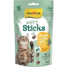 Gimcat Mini Sticks Kedi Otlu ve Tavuklu Kedi Ödül Maması 1 Adet 50 gr