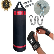 Excalibur Polystar Boks Kum Torbası 120 x 35 cm Siyah - Eldivenli