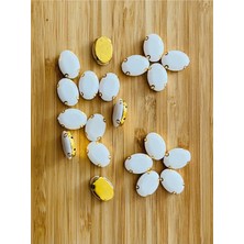 öztürk Oval Kasalı Beyoğlu Taşı Dikme Akrilik Boncuk. 13X18MM. 20 Adet.