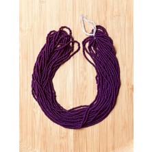 öztürk Patlıcan Moru Tonu 12DIZI. Çekoslovakya, Adana, Hapishane Işi, Iğne Oyası Kum Boncuğu.