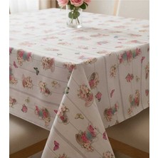 KADİRTARIM Masa Örtüsü Çiçek Desen 140X250 cm Elyaf Tabanlı Yeni Model Masa Örtüsü