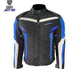 Prosev JKT01 4 Mevsim Mavi/Siyah Mont Motorcu İçin Konforlu ve Şık Tasarım