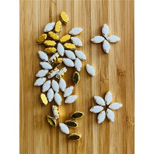 öztürk Arpa Şekilli Kasalı Beyoğlu Taşı Dikme Akrilik Boncuk. 6X12MM. 50 Adet.