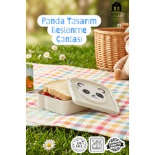 Muf Home Panda Tasarımlı Çocuk Beslenme Kutusu - Okul Piknik Sandviç ve Atıştırmalık Saklama Kabı Bpa Free