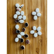 öztürk Oval Kasalı Beyoğlu Taşı Dikme Akrilik Boncuk. 8X10MM. 30 Adet.