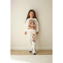 Jeliboom Labubu Baskılı Krem Kız Çocuk Takım